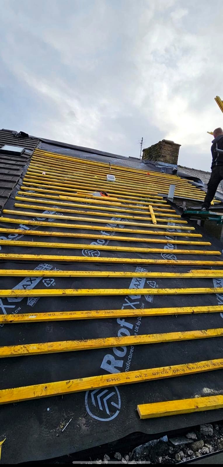 B&M roofing job in progress