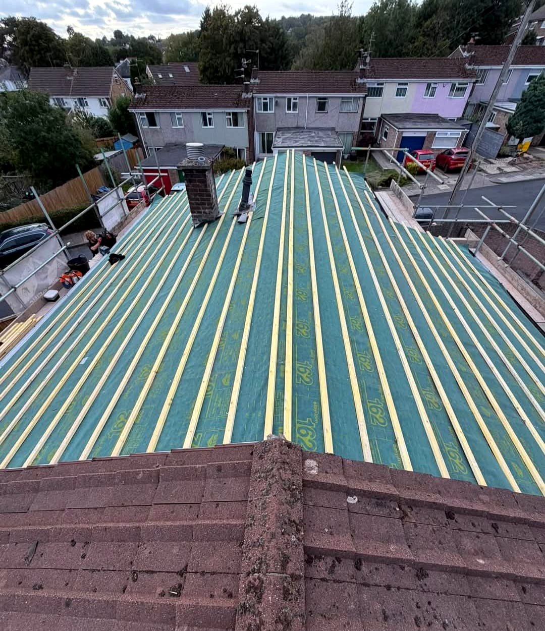B&M roofing job in progress