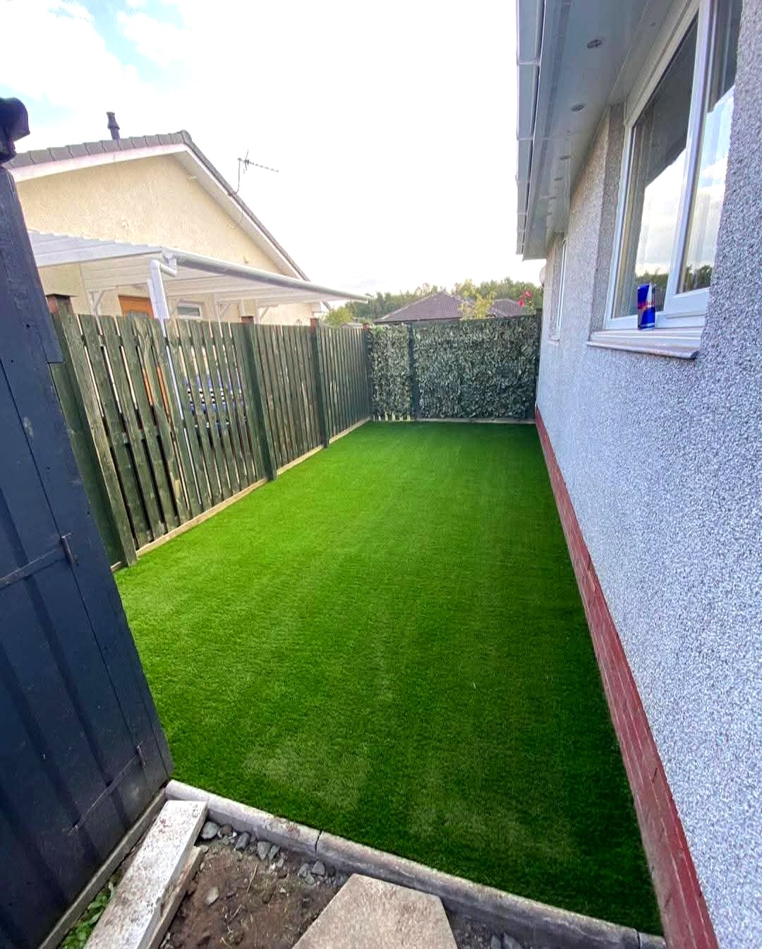 Artificial grass installation — after