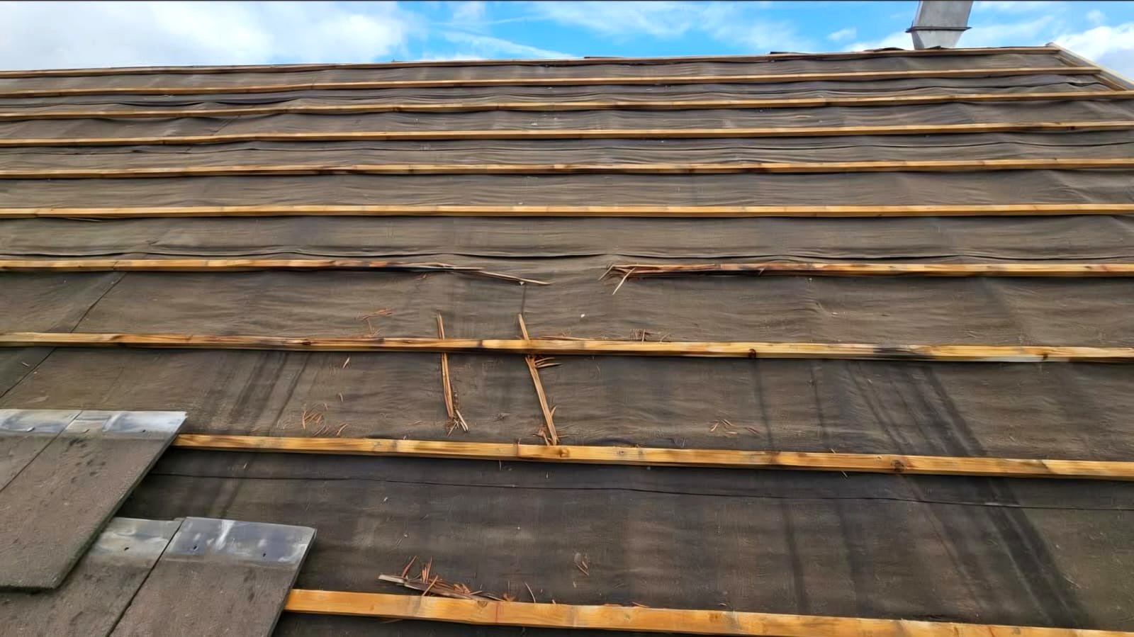 B&M roofing job in progress