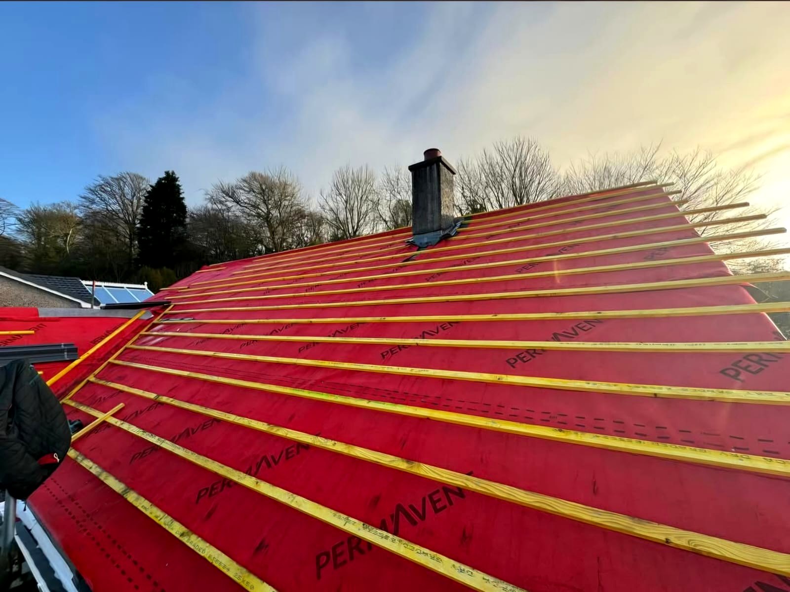 B&M roofing job in progress